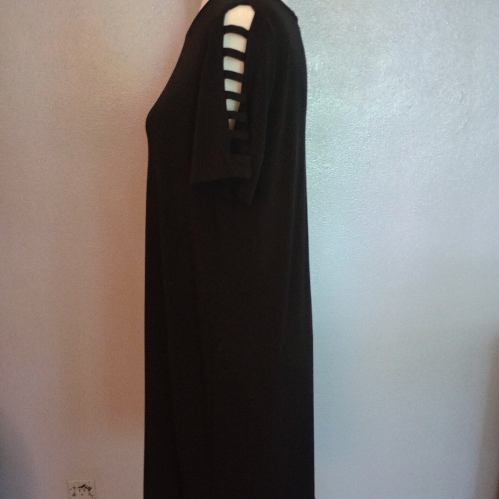 Michael Kors Black Cut Out Ladder Short Sleeve Mini Dress Size M - Picture 2 of 7
